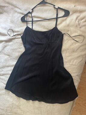 Zara Black Satin Spaghetti-Strap Slip Top